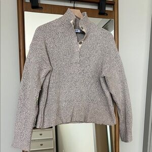 525 America Heathered Beige Turtleneck Sweater